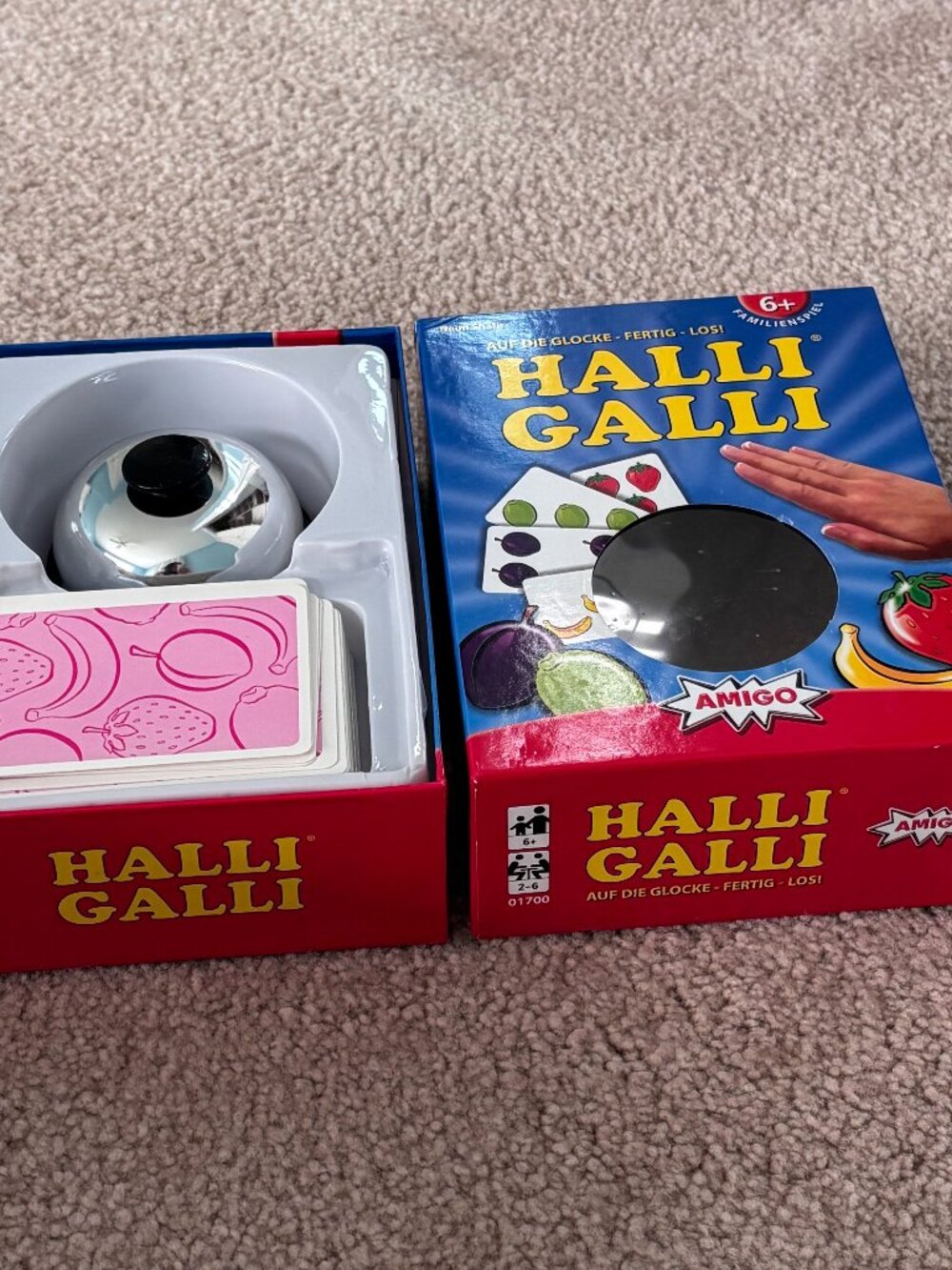 Amigo Halli Gali Original Speed Board Game Card Game with Bell